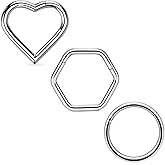 Ruifan 20G 18G 16G Titanium Nose Rings Hoops for Women Heart Circle Star Clicker Hinged Septum Nose Ring Lip Helix Cartilage Hoop Earring Daith Rook Conch Body Piercing Jewelry for Women 8mm 10mm