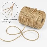 tenn well 4mm Jute Twine 165 Feet Natural Brown Garden Craft Packing String view 2