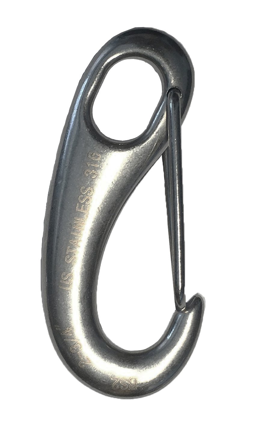 US Stainless Stainless Steel 316 Spring Gate Snap Hook Clip 2 3/4" Marine Grade Lobster Claw