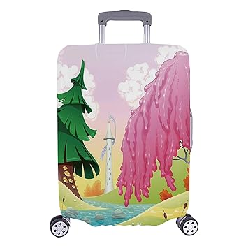 Amazon Com Cartoon Simple Luggage Cover Fantasy Landscape With