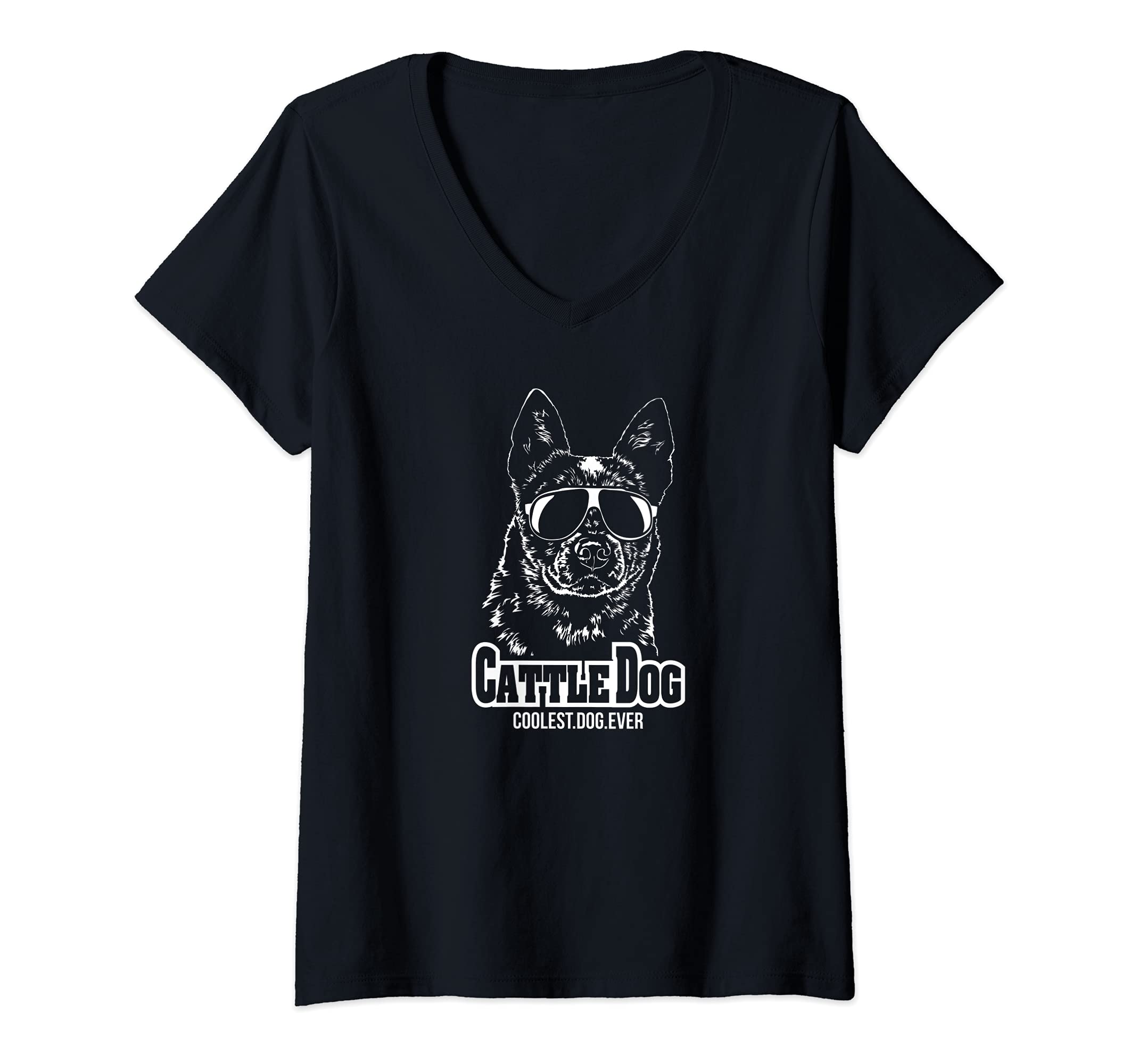 Womens Funny Proud Cattle Dog Heeler coolest dog ever dog saying V-Neck T-Shirt