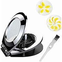 Egg Slicer for Hard Boiled Eggs- 3 in 1 Multifunctional Egg Slicer Stainless Steel with Anti-slip Foot Mats and Free…