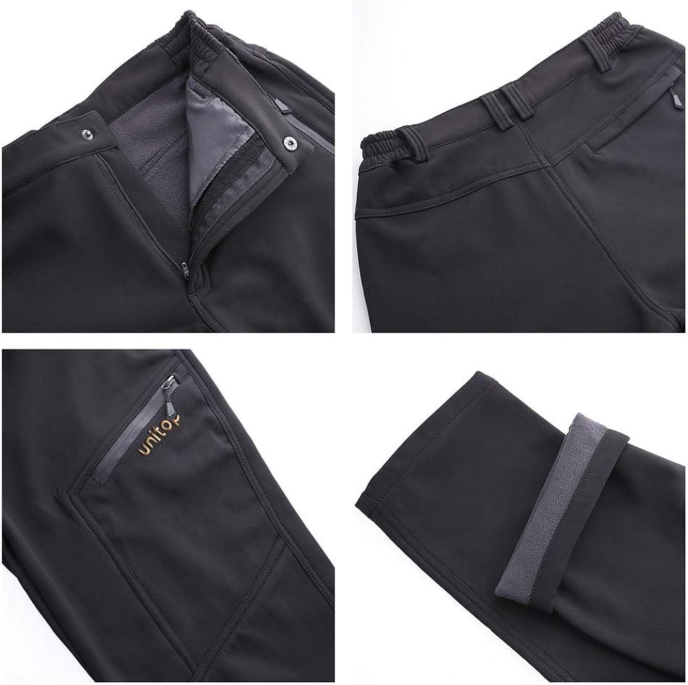 Unitop Women's Winter Outdoor Warm Water-Resistant Fleece Lined Ski Snow Pants : Clothing