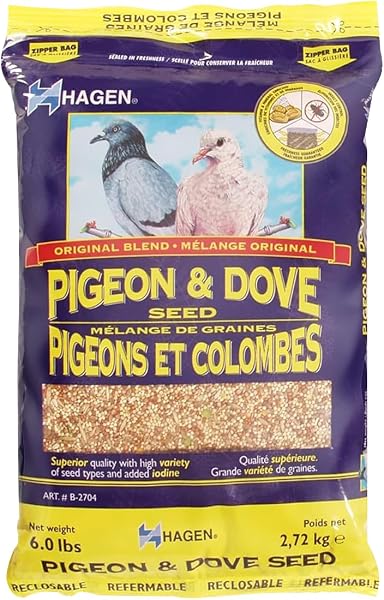 Hagen Pigeon & Dove Seed - Original Formula Bird Food, 6 lb Bag – Nutritionally Complete Seed Mix with Vitamins & Minerals –