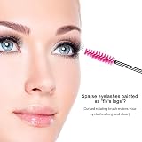 SWKJ 60 PCS Disposable Eyelash Brushes Spoolies Rose Red Cosmetic Wands view 4