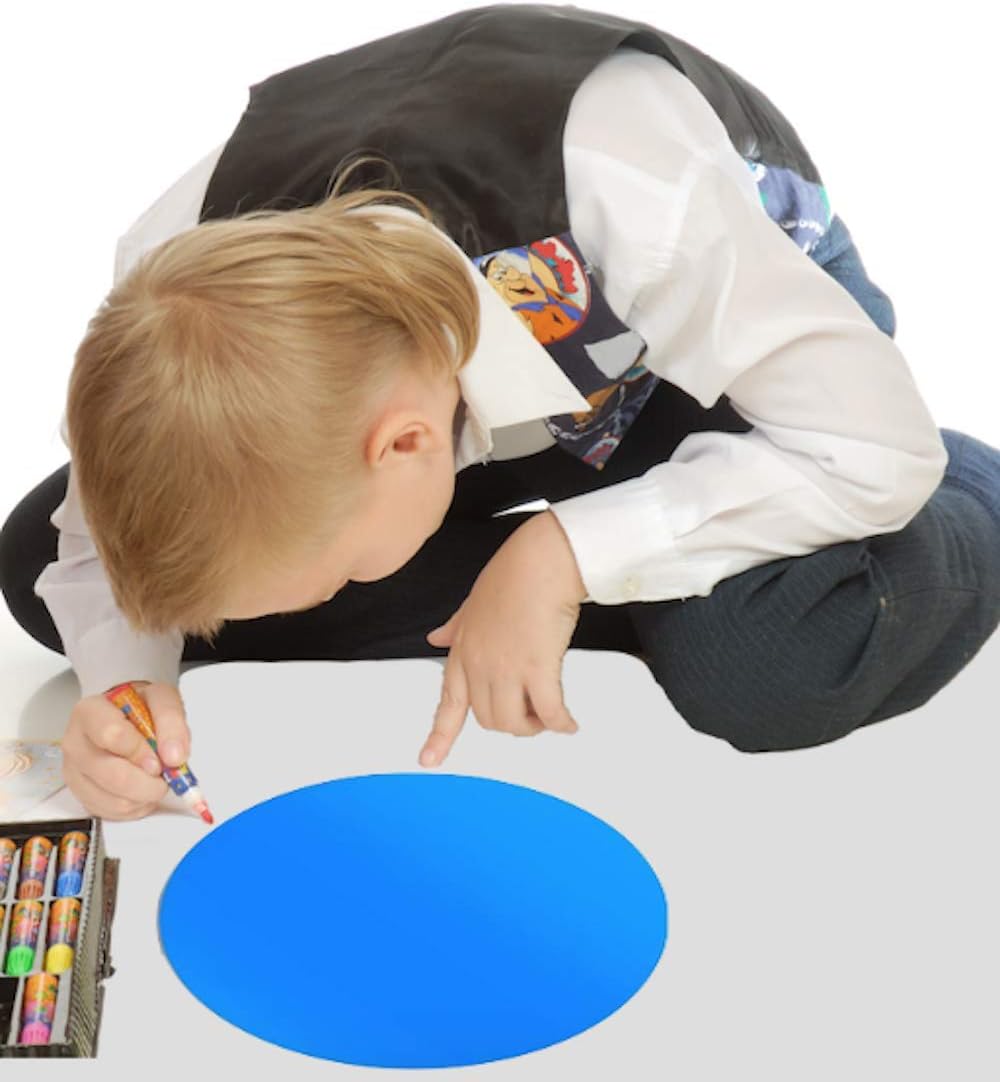 Table Dots Dry Erase Circles by Classroom Coach PET Vinyl for Easy Erasing - Set of 14 Multicolor Circles Decals for Tables, Whiteboard, or Walls! Great Teacher Classroom Supplies (14) : Office Products