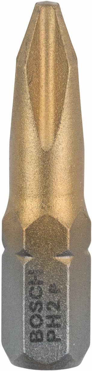 Bosch 2607001546 25mm Max Grip Phillips Screwdriver Bits (Pack of 3), Silver/Gold
