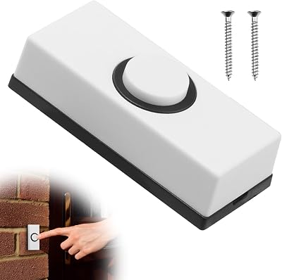 Fuitke Universal Wired Doorbell Button 240V 0.5A 2 Wire White 5.5cm