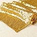 Ling's moment 12 x 108 Inch Sparkly Gold Sequin Table Runner (Hem Edge) for Vintage Wedding Party Bridal Shower Baby Shower Christmas Decorations