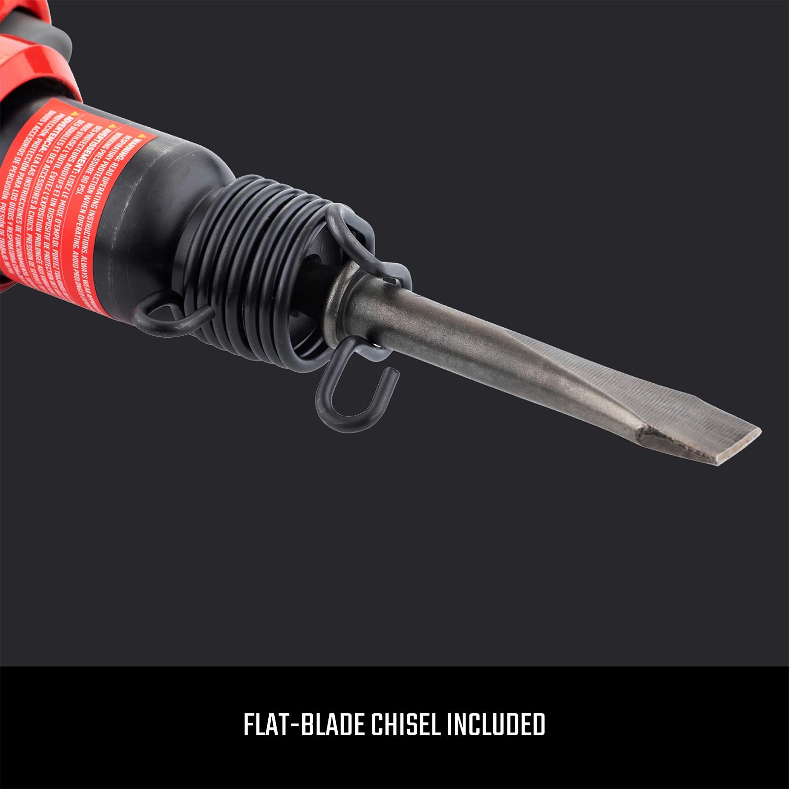 CRAFTSMAN Air Hammer, Medium Stroke, 2,800 BPM, Anti-Slip Handle, 4.4 SCFM at 90 PSI, Flat-Blade Chisel Included