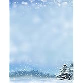 Great Papers! Beautiful Winter Letterhead, 80 Count, 11" x 8.5" (2015100) Blue