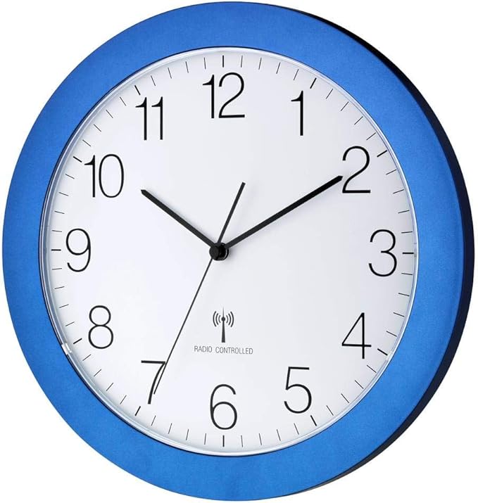 Radio Controlled Wall Clock TFA 60.3512.06 BlueMetallic With Silent