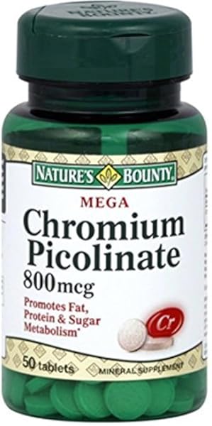 NATURE’S BOUNTY MEGA CHROMIUM PICOLINATE 800 MCG TABLETS 50 EA (PACK OF 2)