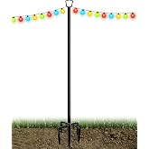 Queension 10FT Plug Floor String Light Poles for Outdoor String Lights,1pcs | for Garden, Backyard, Patio Lighting Stand for Parties, Bistro &amp; Weddings