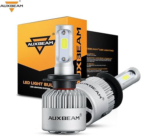 Amazon 車用 H7 Ledヘッドライト Auxbeam シングルビーム 一体型 高輝度 Cobチップ 高速ファン放熱 8000ルーメン 6500k 72w Dc9v 32v 2個セット 一年保証 F S2 ヘッドライトアセンブリ パーツ アクセサリ 車 バイク