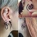 ZS 16g Graceful Tribal Spiral Fake Gauges Acrylic Ear Tapers Fake plugs Horn stud earrings (Black Spiral-style)