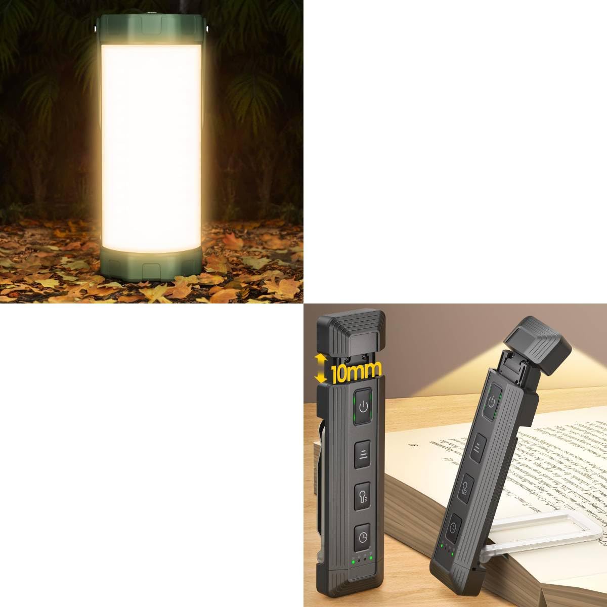 Glocusent Survival Camping Lantern with Glocusent Extendable Book Light