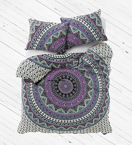 Handicraftofpinkcity Floral Duvet Cover Doona Mandala Bohemian Ethnic Queen Quilt Cover With 2 pillow Cover Blanket