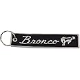 Detroit Shirt Company Ford Bronco Logo embroidered Keychain 5" x 1" | logos front and back