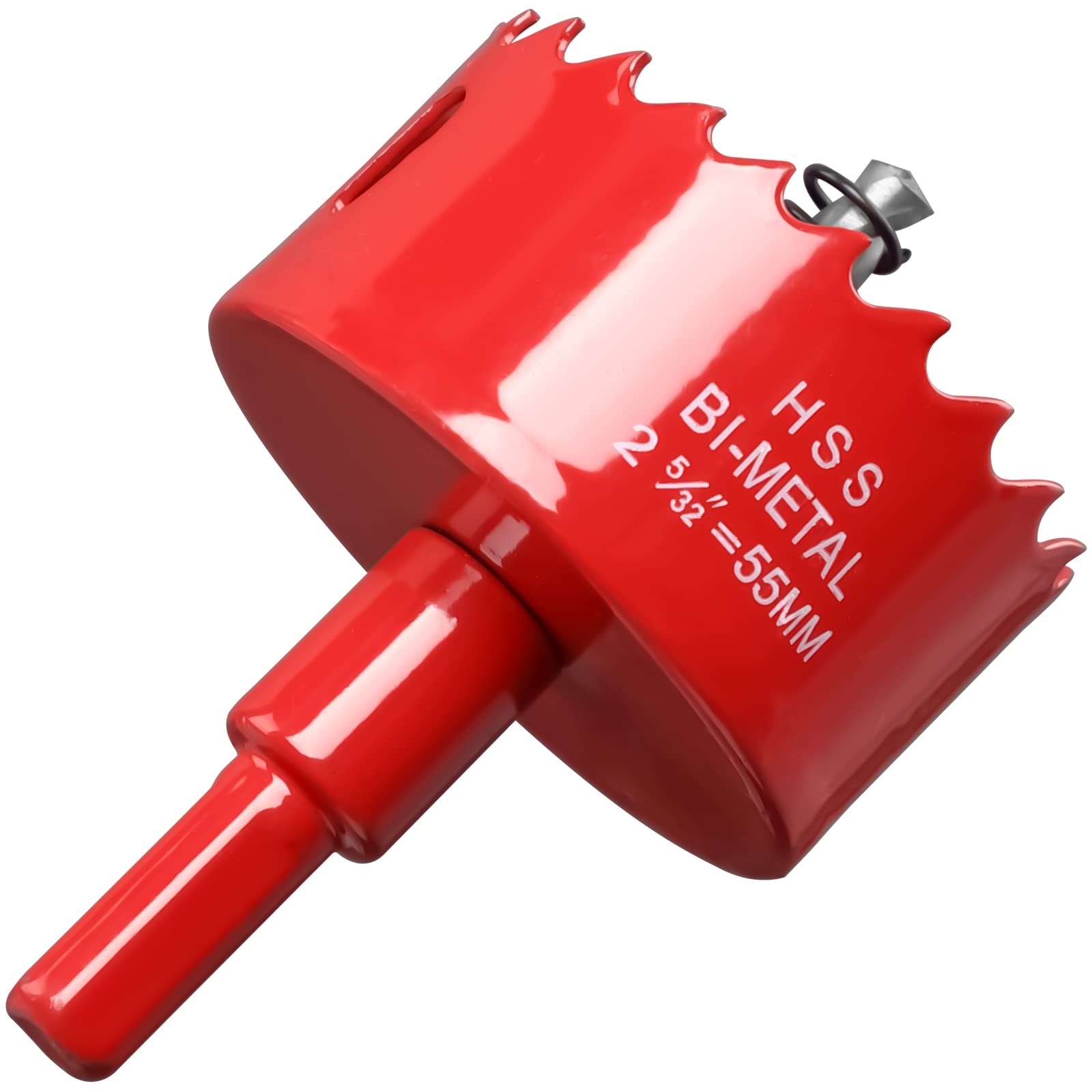 55mm Hole Saw for Wood, HSS Bi-Metal Hole Cutter for Pipe Vent, Separate Drill Bit with Hex Shank, ideal for Cutting Plasterboard, Timber, Perspex and Plastic — image 1