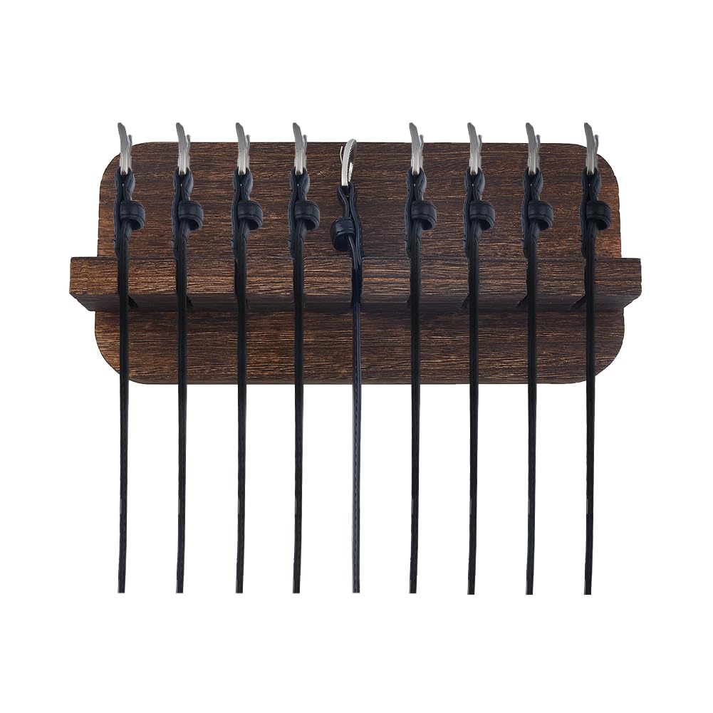 SUPERFINDINGS Wooden Belt Organizer Wall Mounted Belt Rack Sturdy Belt Hanger Organizer Holds 9 Belts Belt Holder for Closet Door Wall with Hardware, 29.6x13.8cm