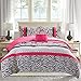 Twin/Twin XL Size Comforter Set - 3 Pieces All Season Bed in A Bag Set - Pink and Black Bedding Sets - Polka Dot, Zebra, Damask Print Bed Set Includs 1 Comforter, 1 Sham, 1 Décor Pillow - Sally
