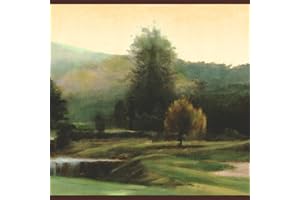 CONCORD WALLCOVERINGS ™ Wallpaper Border Nature Pattern Landscape Trees Mountains Pound for Cottage Farmhouse Living Room, Gr
