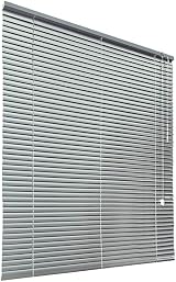 HSYLYM Aluminum Venetian Blinds 110x130 cm Grey 1 in Slats Easy Install