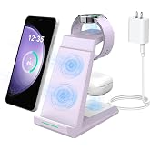 ADADPU 3 in 1 Wireless Charging Station for Samsung Galaxy Devices | Charging Dock for Galaxy S26/S25/S24 Ultra/S23/S22, Z Fl