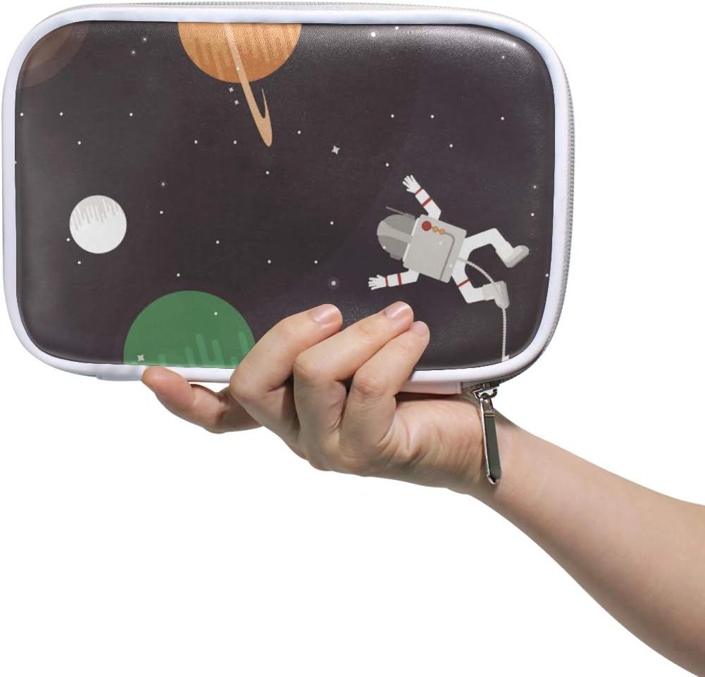 Cartoon Universe Travel Cosmetic Bag,Super Funny 3D Printing Women Makeup Bag Multifuncition Pencil Holder