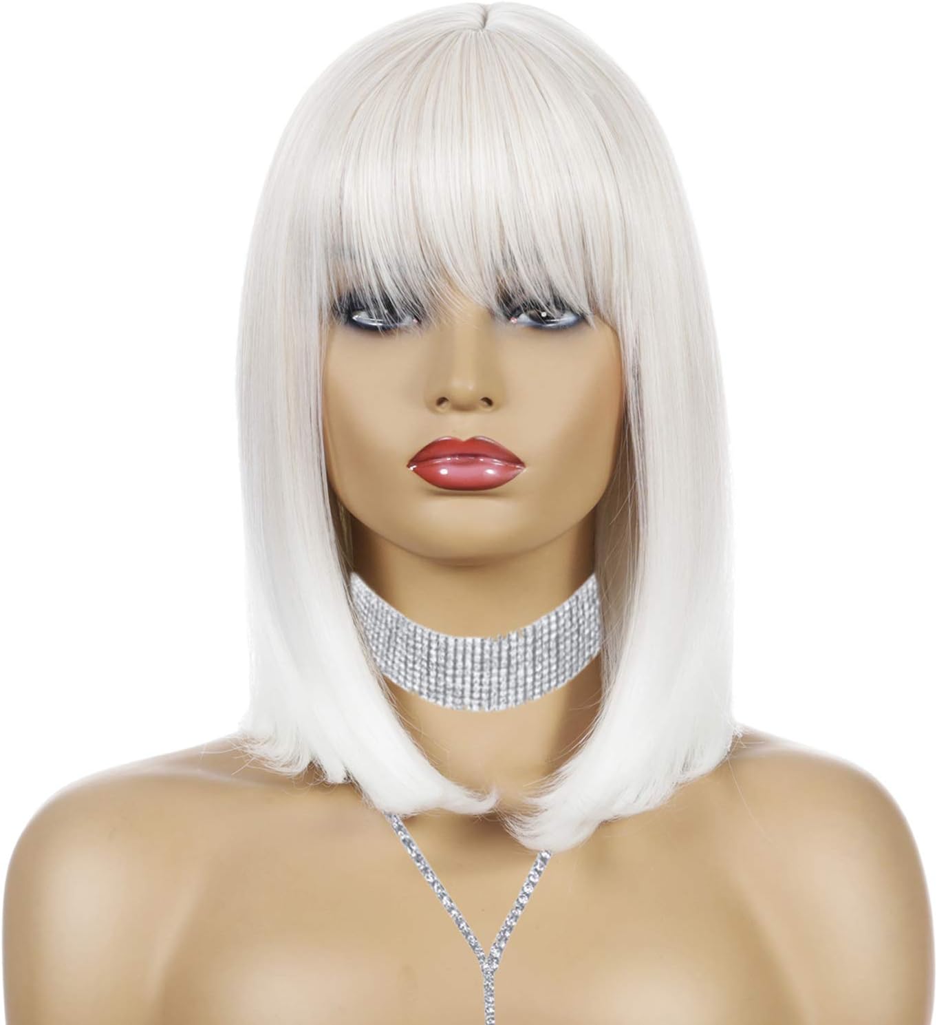 Lady Girl Bob Wig Short Straight Bangs Full Hair Wig for Lady Girl Bob Wig Short Straight Bangs Full Hair Wig for