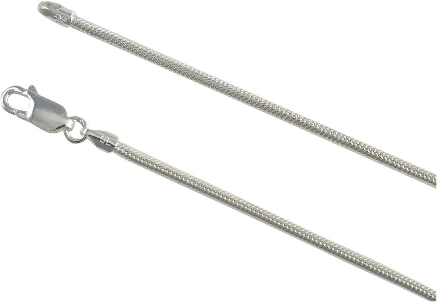 Sterling Silver Snake 2mm Necklace Chain Italian Italy Solid .925 Jewelry