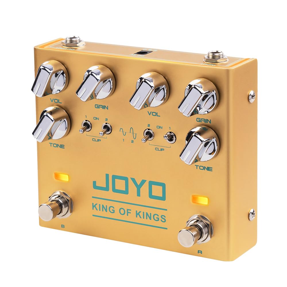 JOYO Dual Crunch Pure Analog Circuit Overdrive Effect Pedal with Independent Clipping for Electric Guitar - True Bypass (King of Kings R-20)