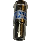 Atenuador coaxial Marathon FAM-6 6db para señal de Internet por cable satelital