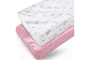 Changing Pad Cover for Girls 2 Pack, Comfy & Breathable Changing Table Cover for 32''x16" Baby Changing Table Pads, Baby Chan