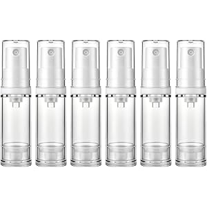 6 Pcs 5ml 0.17 oz Vacuum Lotion Bottles Plastic Empty Airless Pump Bottles for Travel, Cream, Foundation, Serum & Sample – Le