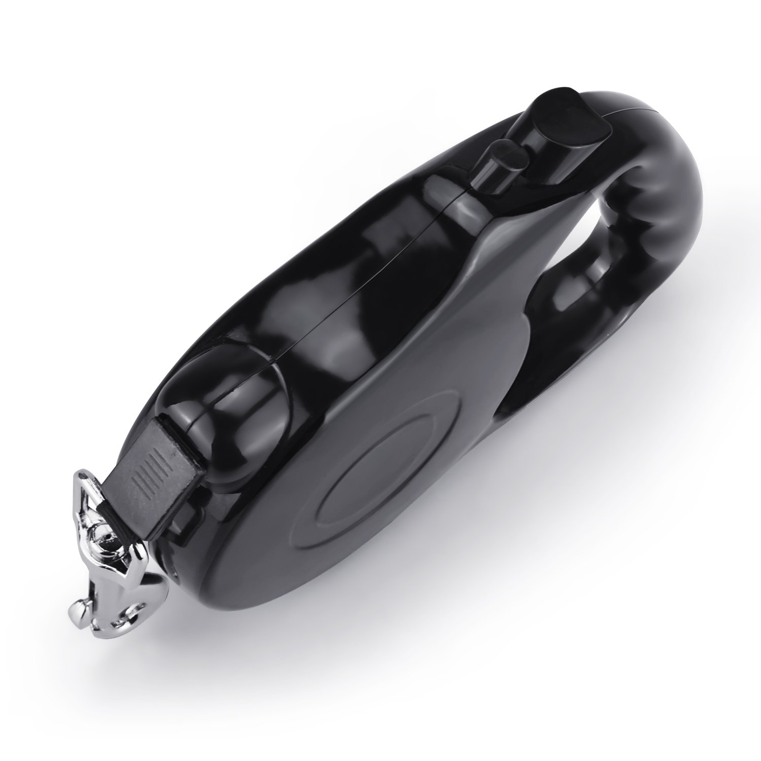 Retractable Dog Leash 16.5FT Extra Long Walking Leash with Break and Lock Button, Tangle Free, Reflective Ribbon Cord, Suitable for Small Medium Breed Dogs By WLWQ - Up to 33LBS / 15KGS Pets (Black）