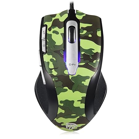 easysmx Wired Gaming Maus Steuert, [] [Verstellbar Gewicht] [6 programmierbare Tasten] Camouflage esmbd-01 Gaming Maus, 1000 