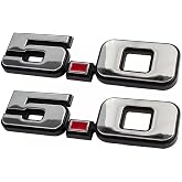 2Pcs 5.0 Emblems Original Classic Old Style Badge Exterior Performance Trim Decal Compatible with 1979-1993 Mustang (Chrome)