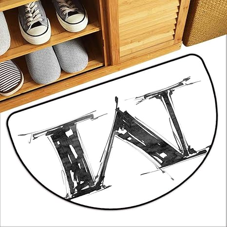 Amazoncom Diliteck Washable Doormat Letter M Alphabet