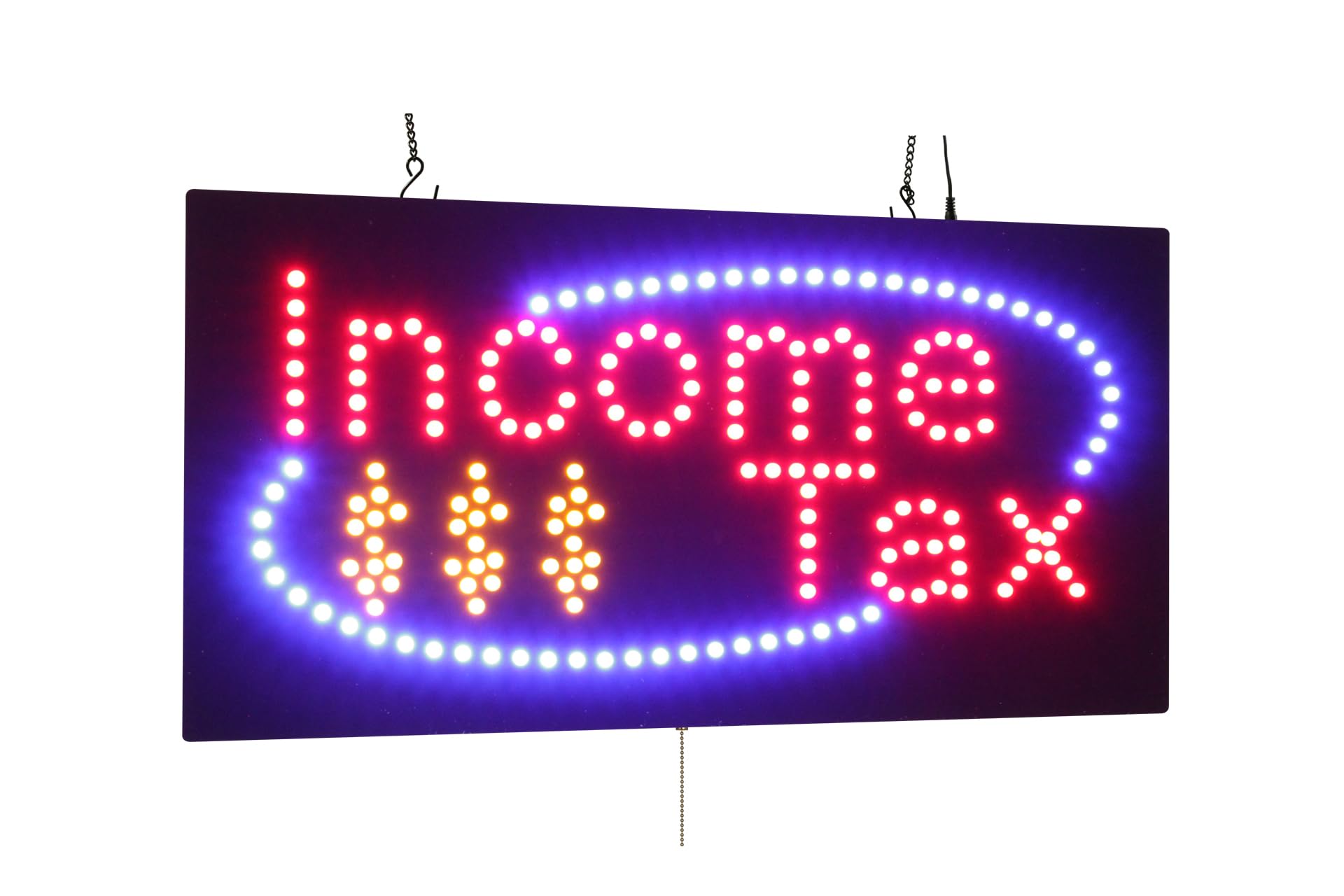 Income Tax Sign, TOPKING Signage, LED Neon Open, Store, Window, Shop, Business, Display, Grand Opening Gift