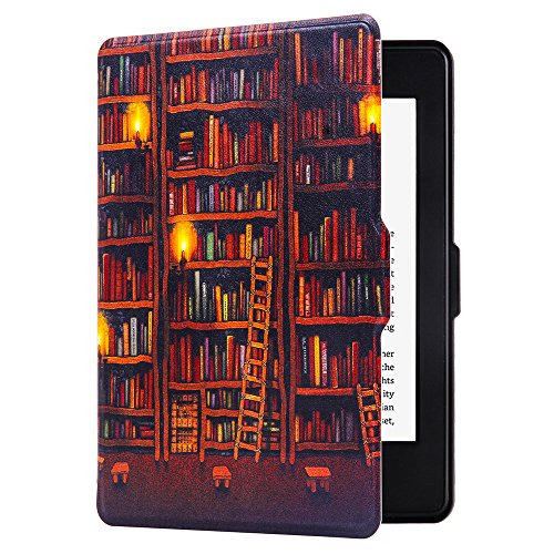 Huasiru Painting Case for Amazon Kindle Paperwhite (2012, 2013, 2015, 2016, 2017 and 2018 Versions) Cover with Auto Sleep/Wake, Library