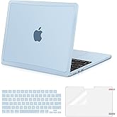MOSISO Compatible with MacBook Air 13 inch Case 2026-2022 M4 A3240 M3 A3113 M2 A2681, 3 in 1 Kit Seamlessly Closes Shell with Reinforced Shock-Resistant Surround for MacBook Air 13.6, Sky Blue