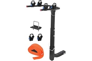 2 Bike Rack Hitch Mount, Heavy Duty Hitch Cargo Rack, Foldable Steel Bike Carrier for SUV/Truck with 2" Receiver, Bicycle Car