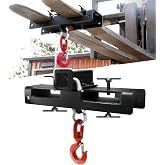 Heavy Duty Forklift Lifting Hook with Trailer Hitch | Fork Lifting Attachment, Lifting &amp; Towing Capability, Fit Forklift/Tractor Forks, for Generators, Drums, Machinery