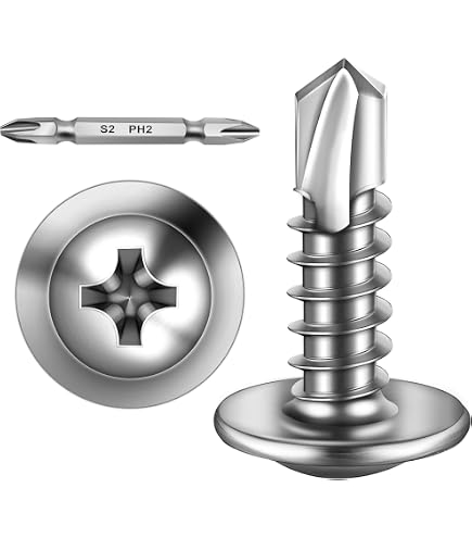 100-Pack Self-Drilling Screws, Black Phosphate, Modified Truss Head, Phillips Drive, #8-18 X 3/4" – Steel Fasteners