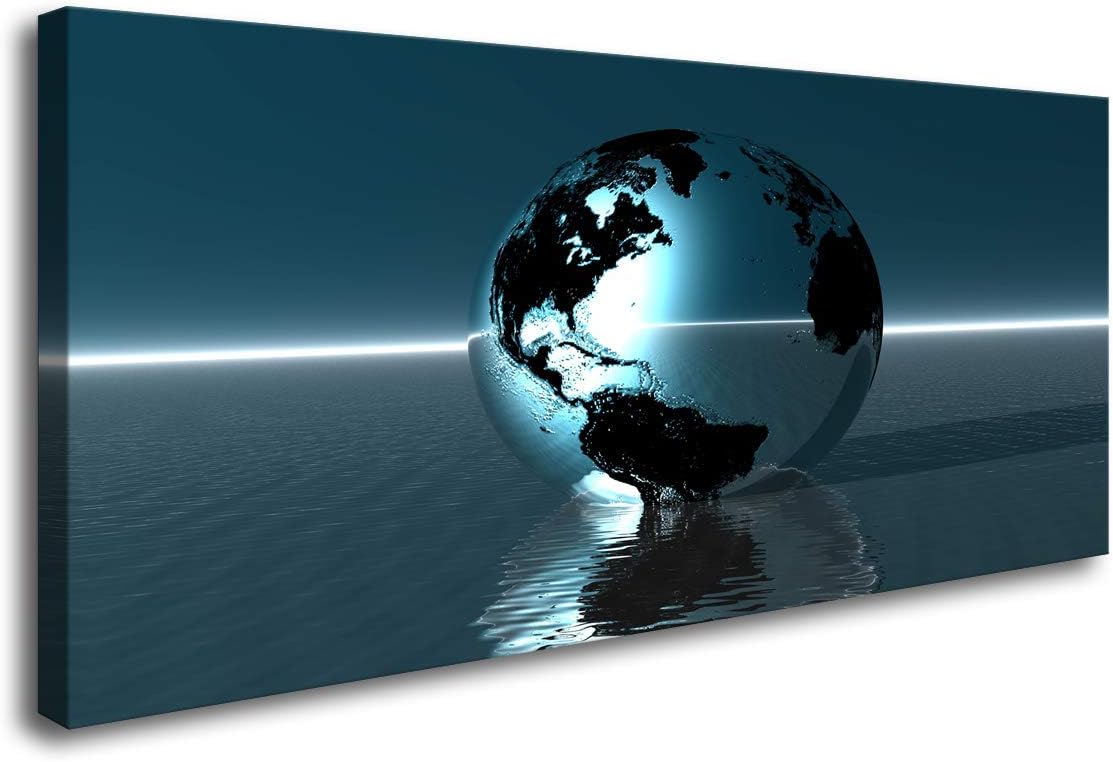 Canvas Prints Earth Art Modern Gallery Wrapped Landscape Giclee Canvas Print Space Pictures Paintings on Canvas Wall Art Work Ready to Hang for Living Room Bedroom Home Office Decor