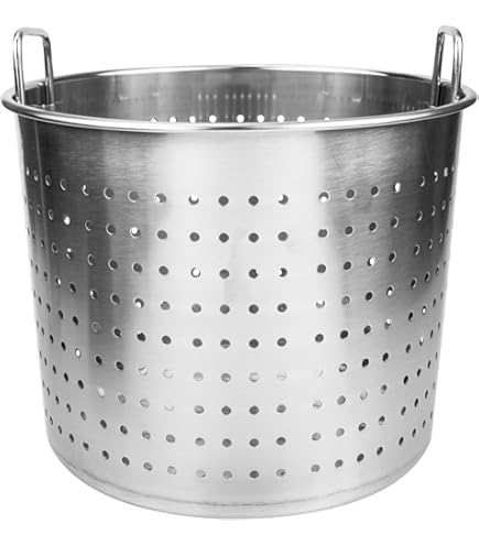 Winco Aluminum Steamer Basket For 20 Quart Stock Pots - Silver Cooking Insert For Vegetables & Seafood