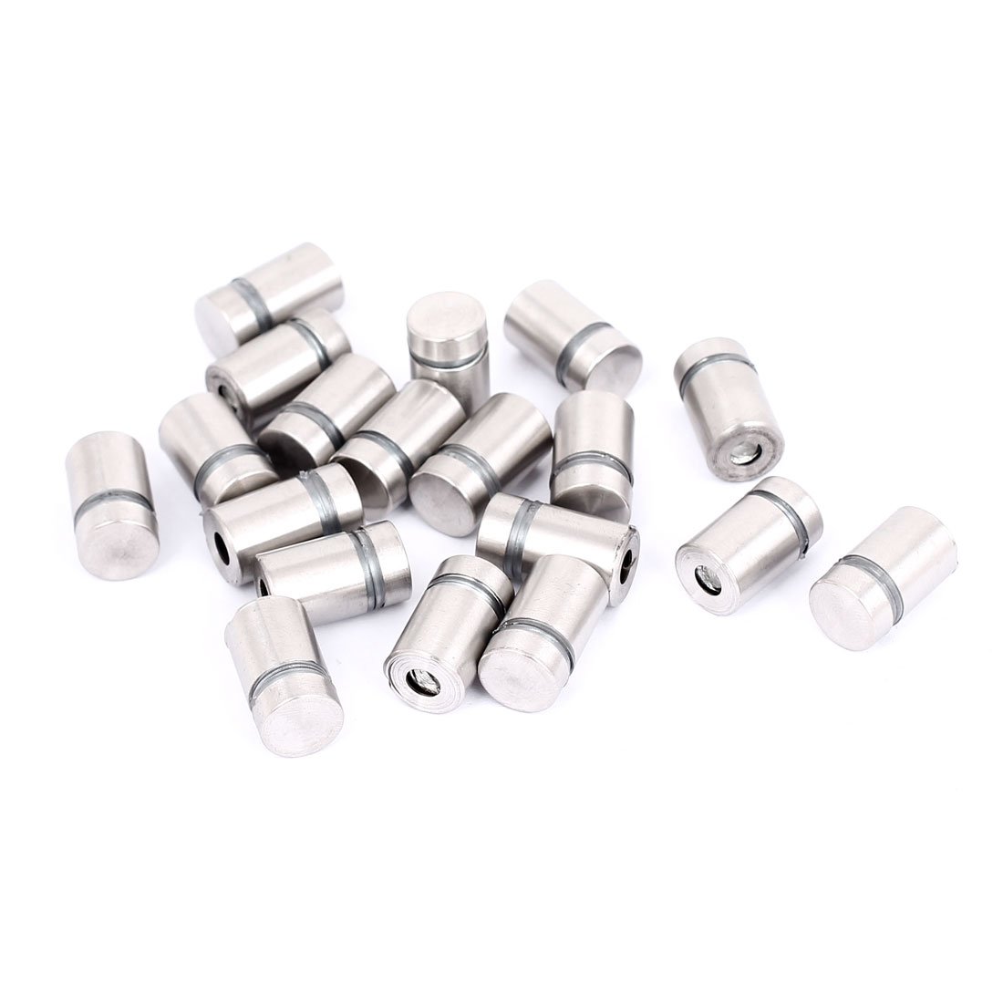Sourcingmap Frameless Glass 12mm x 24mm Stainless Steel Standoff Pins Clamp 20pcs
