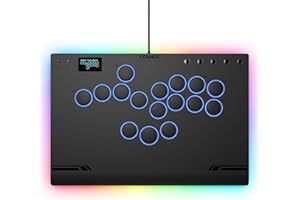 Haute42 Leverless Controller Arcade Stick: Aluminum Leverless Arcade Stick M Ultra with Lock Button & RGB Lighting, Arcade Co